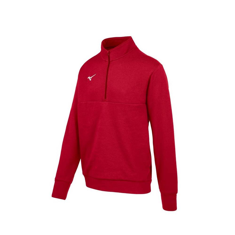 Moletom Mizuno MZ1 1/4 Zip Fleece - Homem - Vermelhas - MPHBS2863